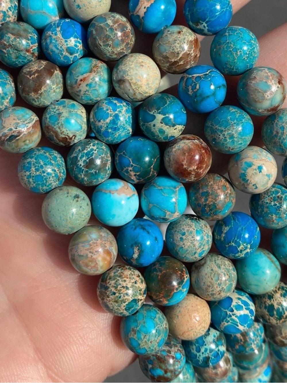 Blue Sea imperial Jasper Bead bracelet — 8mm